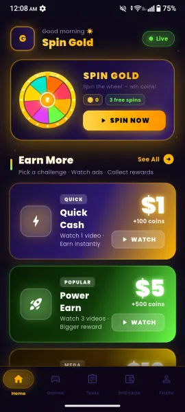 Spin Gold screenshot 2